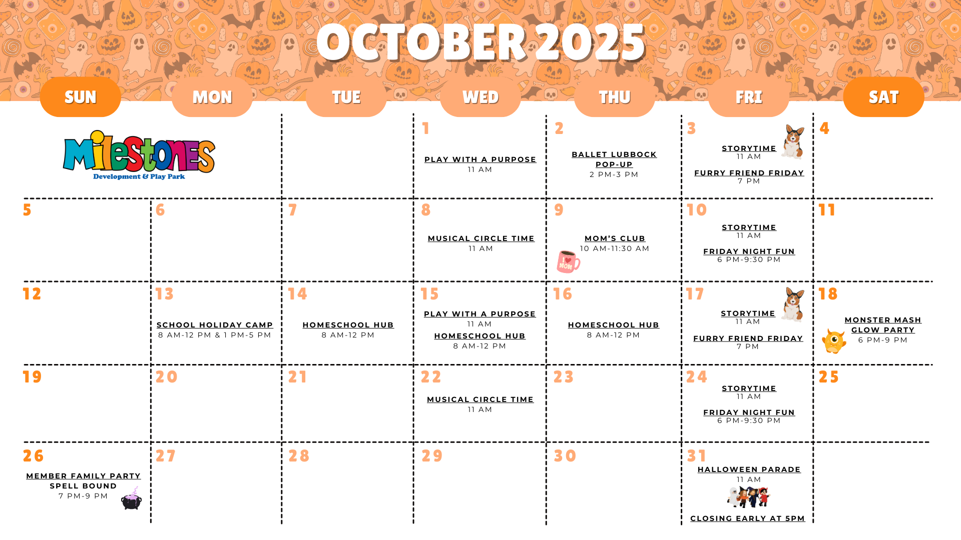 October 2025 Monthly Calendar